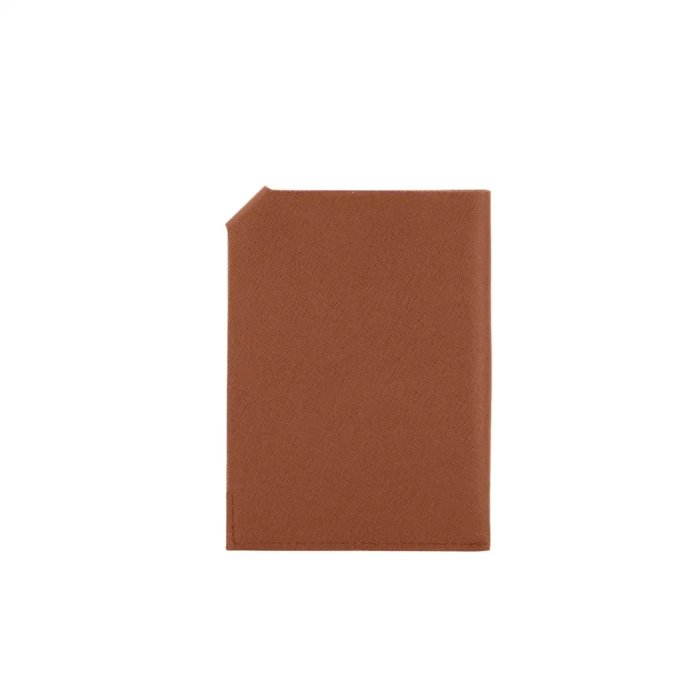 Porta passaporto a libro - Marrone medio