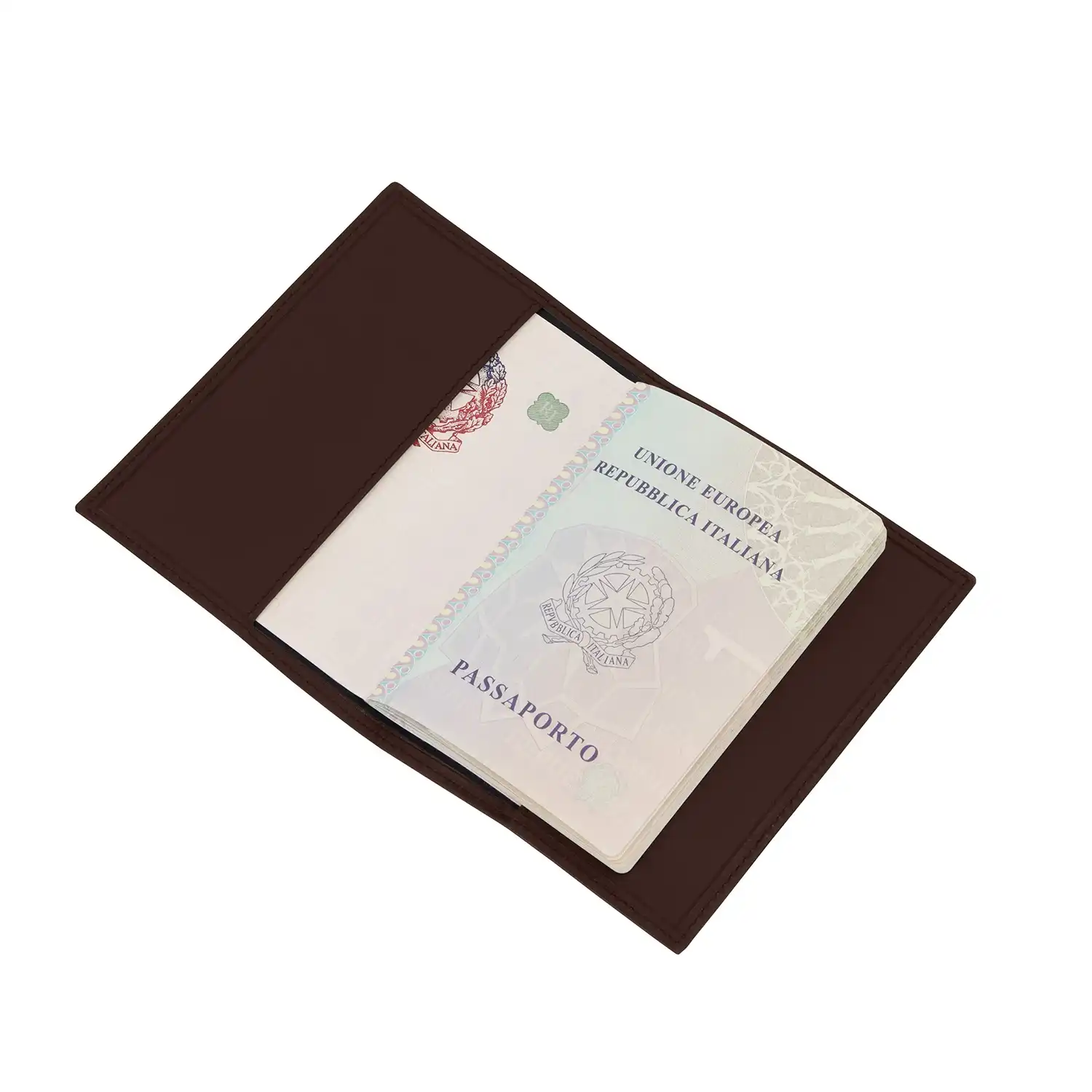 P143PL38000_5 Porta passaporto Linear - Marrone scuro