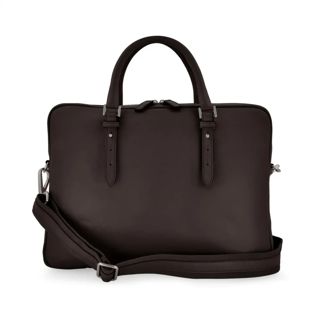 Cartella con tracolla City - Marrone scuro