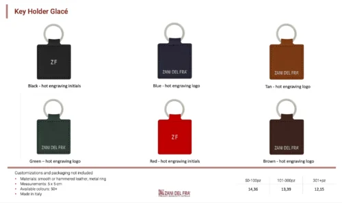 Zani Del Fra' personalised leather accessories - personalised leather key rings